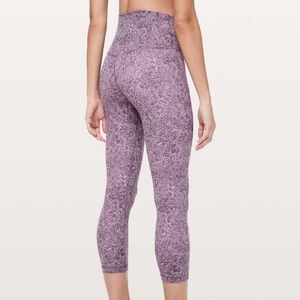 Lululemon Align Crop *21" - Arabesque Antoinette Smoky Quartz, Size 8
